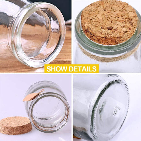 Ufrount Lids,3.4oz Jar,Set 40,Great Small Glass Decorative Bottles With Cork Mini Yogurt Mason of for Wedding Favor,DIY