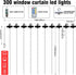 300 9.8ft x9.8ft 8 Dazzle Bright Curtain String Lights, LED Warm White Fairy Lights with Lighting Modes, Waterproof