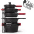 Cuisinel Pan Organizer - Heavy Duty 15" Silicone-Coated Non-Slip Skillet Rack for Kitchen Storage