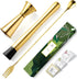 Homestia 10" Stainless Steel Muddler, 12" Cocktail Spoon, 1 oz 2 oz Double Jigger, 3 PCS Gold Cocktail Set for Beverages