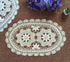 Hetao 11X19 Inch 100% Doilies-2pc Cotton Handmade Lace Crochet Oval Table mats Placemats Doily Beige