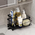 360Auto-Drain Countertop SWTYMIKI Sink Caddy Sponge Holder - Large Sponge Holder for Kitchen Sink with Tray, Rustproof