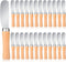 Butter Spreader Knife - Wide Blade Stainless Steel Spreader with Wood Handle, 25 Pieces