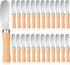 Butter Spreader Knife - Wide Blade Stainless Steel Spreader with Wood Handle, 25 Pieces
