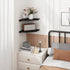 Set 2 Homode Corner Shelf Wall Mount, of Corner Floating Shelves with Wire Hole for TV, Cable Box, Wood Hanging Storage