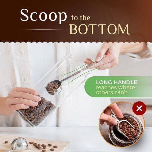 Orblue Premium Coffee Scoop Set - 1 Tbsp (15ml) & 2 Tbsp (30ml) Measuring Tablespoon, Pack of 2