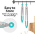 Zulay Stainless Steel Kitchen Tongs with Silicone Tips, Set of 2 (9” & 12”), Locking Cooking Tongs, Silver/Aqua Sky
