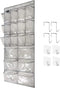 1 Pack Extra Large Hanging Crystal Clear Over Door Shoe Organizer, Closet Shoe Rack with 12+6 Pockets, Grey