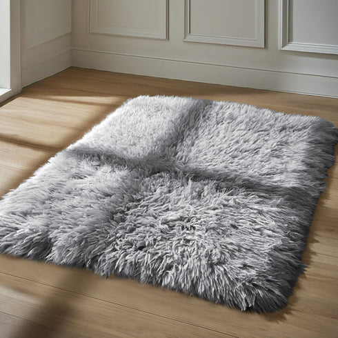 IR Imperial Rooms 4x6 Feet Grey Luxury Area Rug, Soft Fluffy Shaggy Carpet for Living Room, Non-Slip Home Decor