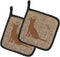 Caroline's Treasures BB1071-BL-BN-PTHD Cat Burlap and Brown Pot Holders, Kitchen Heat Resistant, 7 1/2 x 7 1/2