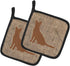 Caroline's Treasures BB1071-BL-BN-PTHD Cat Burlap and Brown Pot Holders, Kitchen Heat Resistant, 7 1/2 x 7 1/2