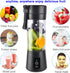 Portable Blender Bottles, Personal Mini Blender for Shakes & Smoothies, 13oz USB-C Rechargeable (Black)