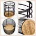 Utensil Holder for Kitchen Counter, 5.2" x 5.2" x 6" Large Round with Wooden Base, Matte Black Utensil Organizer