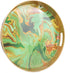 Round Green Marbling Decorative Tray with Handles, 13" Morden Plastic Serving Tray