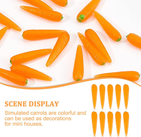 30pcs OLYCRAFT Mini Artificial Carrots - Plastic Miniature Vegetables for Home Decor, Party Decor, Dollhouse, Kitchen