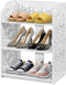 White Shoes Rack, 3 Tier Small Shoe Shelf Standing Shoe Display Shelves