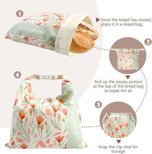 2 Pack 44.2 inches, Bread Bags for Homemade Bread, Reusable Beeswax Linen Cotton Sourdough Bag, Freezer Safe, Large