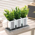 Pibeyer 3 Crystal Crush Diamond Jar Table Centerpiece Decorations for Dining Room, Coffee Table Decor Wooden Tray