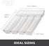 Oggi 5-Compartment Silverware Organizer, Clear Cutlery Storage for Kitchen Drawers