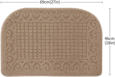 COSY HOMEER 27X18 Inch Anti Fatigue Kitchen Rug Mats, 100% Polypropylene, Machine Washable (Beige 1 pc)