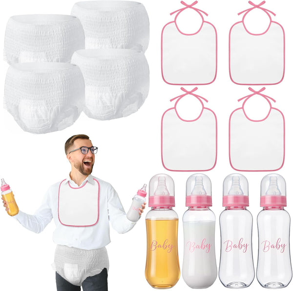 4 Sets Bottle Chug Baby Shower Games Juegos Para Plastic Baby Bottles