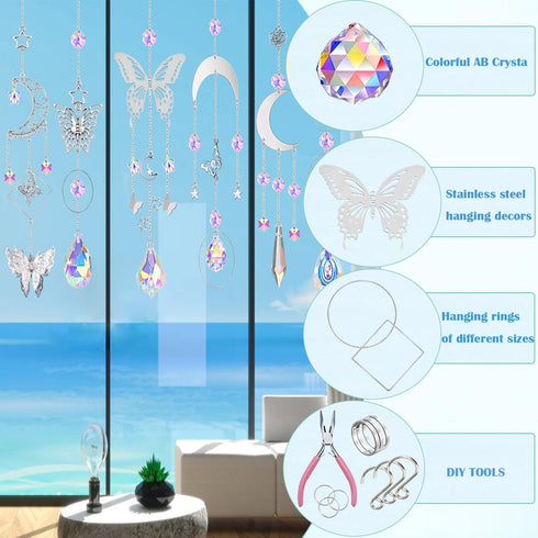 Lyukii 300 Pcs DIY Suncatchers Making Kits Craft for Adults Crystal Suncatchers for Window Hanging Sun Catcher