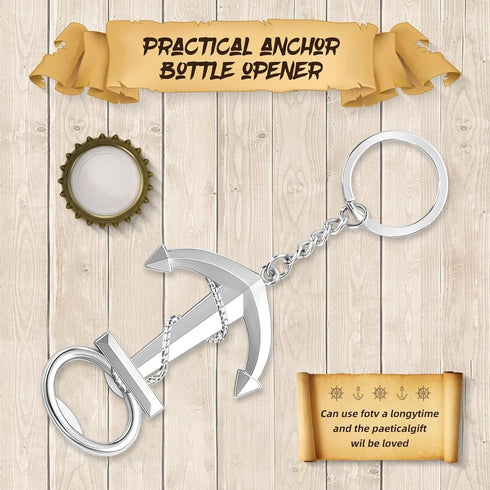 Winocbxt 50pcs Anchor Keychain Bottle Opener for Wedding Baby Shower Party Gift Decoration, Nautical Themed Give Away