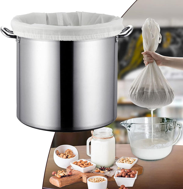 12"x18" Nylon Mesh Strainer Bags - 180 Micron for Almond Nut Milk, Greek Yogurt, Home Brewing