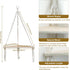 Artilady Macrame Corner Shelf Wall Hanging - White Corner Floating Shelves Boho Wall Decor, Rustic Wooden Plant Shelf
