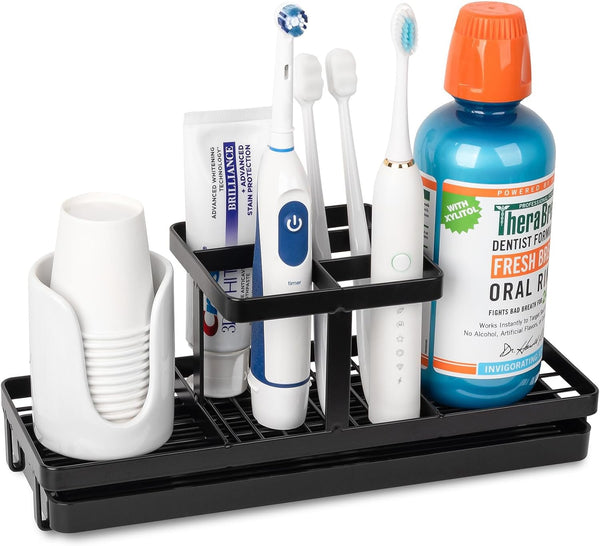 Toothbrush Holders for Bathrooms, Carbon Steel Tooth Brushing Holder Electric Toothbrush and