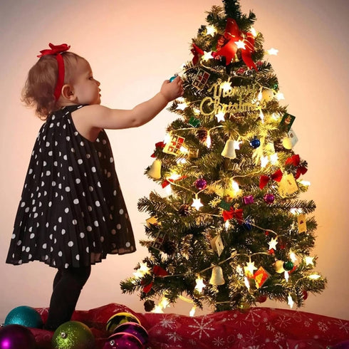 20 40 Star String Lights Battery Operated, FT LED Twinkle Lights Warm White Cute Hanging Star Fairy Light for Bedroom
