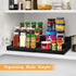 Spice Rack Organizer, 3 Tier Expandable Bamboo Spice Rack for Kitchen Cabinet, Cupboard, Pantry - Black (2pack)