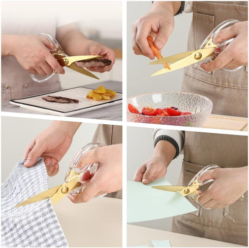 ARCHIKING 8.0 inch Kitchen Shears Scissors - Stainless Steel Utility Scissors for Meat and Poultry, Dishwasher Safe