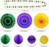 Decor365 Glitter Circle Garlands Banner, Gold Purple Green Mardi Gras Party Decorations, Hanging Paper Fan Tissue