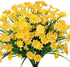 Artificial Daisies Flowers 4 Bundles Yellow UV Resistant Fake Foliage Greenery Faux Plants for Indoor Outdoor Decor