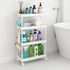 4 ShellKingdom Tier Bathroom Storage Organizer, Slim Rolling Storage Cart for Narrow Space, Mobile Shelving Unit