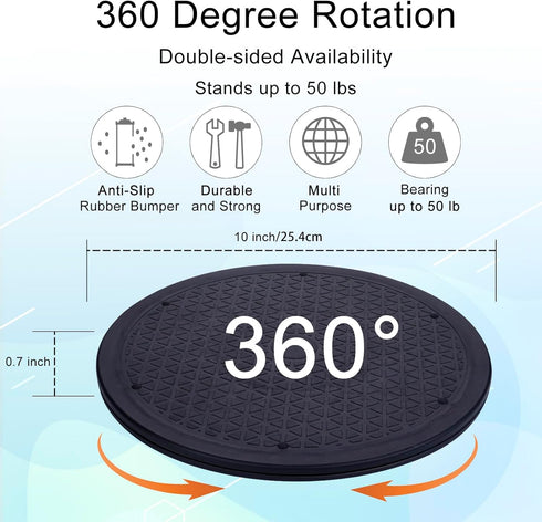 2 (10 Inch) (360 Pcs Lazy Susan Turntable Organizer, Eichzer Premium Heavy Duty Rotating Swivel Stand with Steel Ball