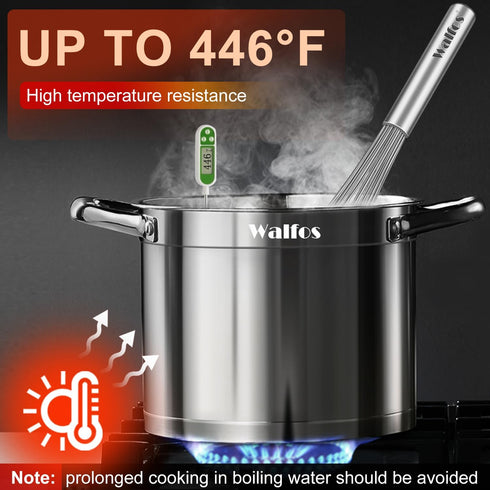 Walfos Whisk, 17in Large Heavy Duty Stainless Steel Wire Whisk for Beating Eggs, Blending Sauces, Mixing Batter