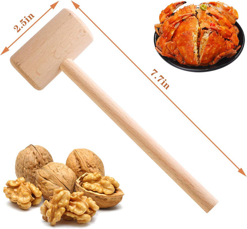 Hammer 3Pcs Wooden Crab Mallet for Chocolate, Mini Wooden Multi-Purpose for Kids Toys Crab Lobster Mallets