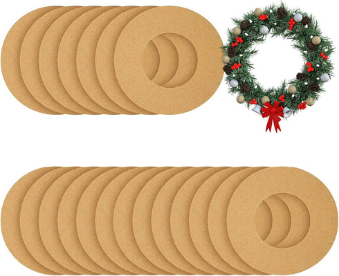 20 Pieces Hanging Wreaths Paper Round Christmas Ornaments with 20 Strings for DIY Craft Decoration