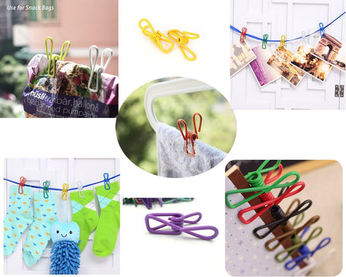 30 Pcs Chip Clips, 2 Inch, 10 Different Random Colors, PVC Coating High Elasticity Strength