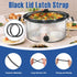 Black Lid Latch Strap Rubber Band for Hamilton Beach Crock Pot Slow Cooker, 6,7,8 Quart, Sturdy Material 2 Pcs