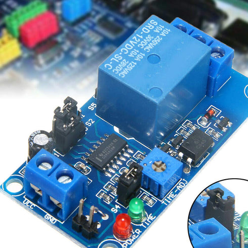 2 Pcs DC 12V Time Delay Relay Module, Trigger Circuit Timer Timing Board with LED Indicator Display