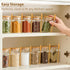 12 Pack 8 oz Set TBWIND Round Glass Spice Jars with Lids and Spoons Airtight Small Spice Containers with Labels, Clear