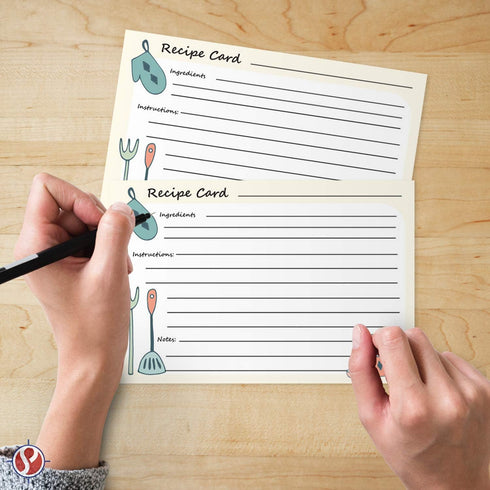 Premium Homey Kitchen Recipe Cards – Double Sided | 100Lb Cover Stock | 4" x 6" | 50 per Pack