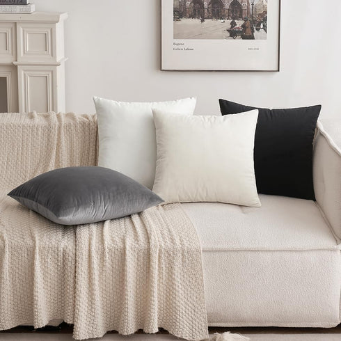 MIULEE Velvet Pillow Cover - Soft Luxury Decorative Throw Pillow Cover, Single Rectangle Cushion Case for Couch, 12x20