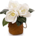 FlorisDecor 6 Stems Real Touch Creamy White Magnolia Flowers for Vases, Artificial Realistic Magnolia Large Flowers