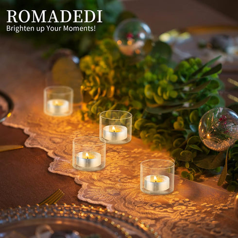 20+Extra 4 Wedding Votive Tea Light Holders - Mini Clear Glass Tealight Candle Holder as Candlelit Dinner Party Events