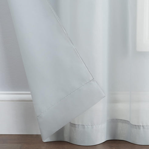 Pairs to Go Victoria Voile Modern Sheer Rod Pocket Window Curtains for Living Room (2 Panels), Grey