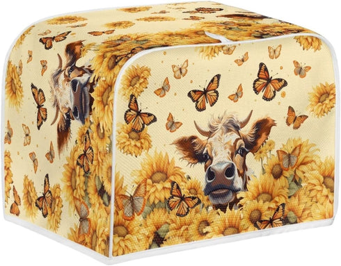 Sunflower Butterfly Butterfly Printed Toaster Cover for Anti-Dust and Fingerprint, Kitchen Small Appliance, Microwave Toaster Oven Cover Decorative Accessories for Kitchen